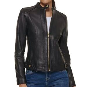 Cole Haan Black Leather Jacket